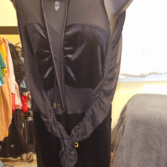 Alluring Velour & Mesh Jumpsuit S/M - Picture 3 of 4